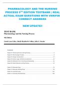 PHARMACOLOGY AND THE NURSING  PROCESS 9TH EDITION TESTBANK | REAL  ACTUAL EXAM QUESTIONS WITH VERIFIED  CORRECT ANSWERS NEW UPDATE!!