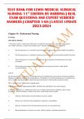 TEST BANK FOR LEWIS MEDICAL SURGICAL  NURSING 11TH EDITION BY HARDING &vert; REAL  EXAM QUESTIONS AND EXPERT VERIFIED  ANSWERS &vert; CHAPTER 1-68 &vert; LATEST UPDATE  2023-2024