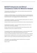 BACB Professional and Ethical Compliance Codes for Behavior Analyst fully solved graded A+ 