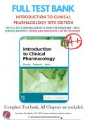 Introduction to Clinical Pharmacology 9th 10th Edition Visovsky Zambroski Hosler Test Bank