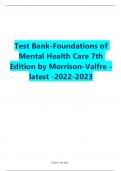 Foundations of Mental Health Care 7th Edition Morrison-Valfre Test Bank