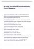 Biology 151 Lab Exam 1 Questions and Correct Answers&period;