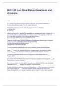  BIO 151 Lab Final Exam Questions and Answers&period;
