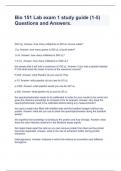 Bio 151 Lab exam 1 study guide &lpar;1-5&rpar; Questions and Answers&period;
