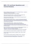 BIOL 151 Lab Exam Questions and Correct Answers&period;