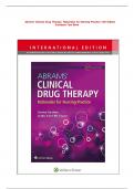 Abrams' Clinical Drug Therapy: Rationales for Nursing Practice 12th Edition Frandsen Test Bank