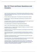  Bio-151 Final Lab Exam Questions and Answers&period;