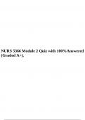 NURS 5366 Module 2 Quiz with 100%Answered (Graded A+).