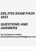 EDL3703 Exam pack