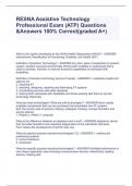 RESNA Assistive Technology Professional Exam &lpar;ATP&rpar; Questions &Answers 100&percnt; Correct&lpar;graded A&plus;&rpar;