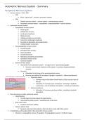 Intermediate Pharmacology (PHAR0009) Notes - Autonomic Nervous System