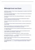 Millwright level one Exam Questions and Answers (Graded A)