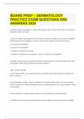 BOARD PREP – DERMATOLOGY PRACTICE EXAM QUESTIONS AND ANSWERS 2024.