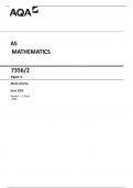 AQA AS  MATHEMATICS 7356&sol;2  Paper 2  Mark scheme  June 2023  Version&colon; 1&period;0 Final 