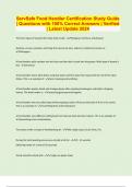 ServSafe Food Handler Certification Study Guide &vert; Questions with 100&percnt; Correct Answers &vert; Verified &vert; Latest Update 2024