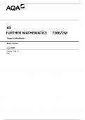 AQA AS  FURTHER MATHEMATICS  7366&sol;2M Paper 2 Mechanics  Mark scheme   June 2023  Version&colon; Final 1&period;0  