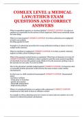 COMLEX LEVEL 2 MEDICAL LAW/ETHICS EXAM QUESTIONS AND CORRECT ANSWERS