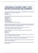 CORPORALS COURSE COMP 2 TEST REVIEW QUESTIONS AND ANSWERS