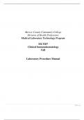 Medical Laboratory Technology Program MLT207 Clinical Immunohematology Fall Laboratory Procedure Manual