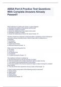 ABSA Part A Practice Test Questions With Complete Answers Already Passed!!