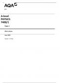   AQA A-level PHYSICS  7408/1 Paper 1  Mark scheme June 2023  Version: 1.0 Final 