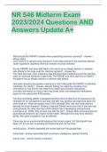 NR 546 Midterm Exam 2023/2024 Questions AND Answers Update A+