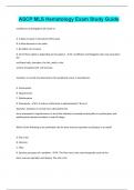 ASCP MLS Hematology Exam Study Guide  | Questions with 100% Correct Answers | Verified | 58 Pages