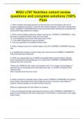 WGU c787 Nutrition cohort review questions and complete solutions &vert;100&percnt; Pass