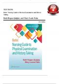 TEST BANK For Bates' Nursing Guide to Physical Examination and History Taking, 3rd Edition By Beth Hogan-Quigley; Mary Louis Palm, Verified Chapters 1 - 24, Complete Newest Version