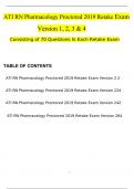 2023 ATI RN Pharmacology Proctored 2019 Retake Exam's Version 1, 2, 3 & 4, Questions and Answers (Verified Revised Full Exam)