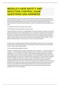 MODULE 6 HESI SAFETY AND INFECTION CONTROL EXAM QUESTIONS AND ANSWERS