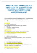 AAPC CPC FINAL EXAM 2023-2024  REAL EXAM 100 QUESTIONS AND  CORRECT ANSWERS&lpar;VERIFIED  ANSWERS&rpar;&vert;AGARDE