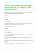 Pearson Vue National Health Insurance Practice Test Q & A &lpar;A&plus; GRADED 100&percnt; VERIFIED&rpar; 202425