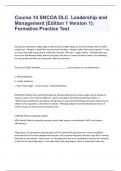 Course 14 SNCOA DLC - Leadership and Management (Edition 1 Version 1): Formative Practice Test exam questions and 100% correct answers 