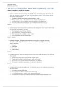 CARE MANAGEMENT 3 FINAL REVIEW QUESTIONS AND ANSWERS