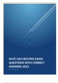 NATE Gas Heating Exam Questions with Correct Answers 2023