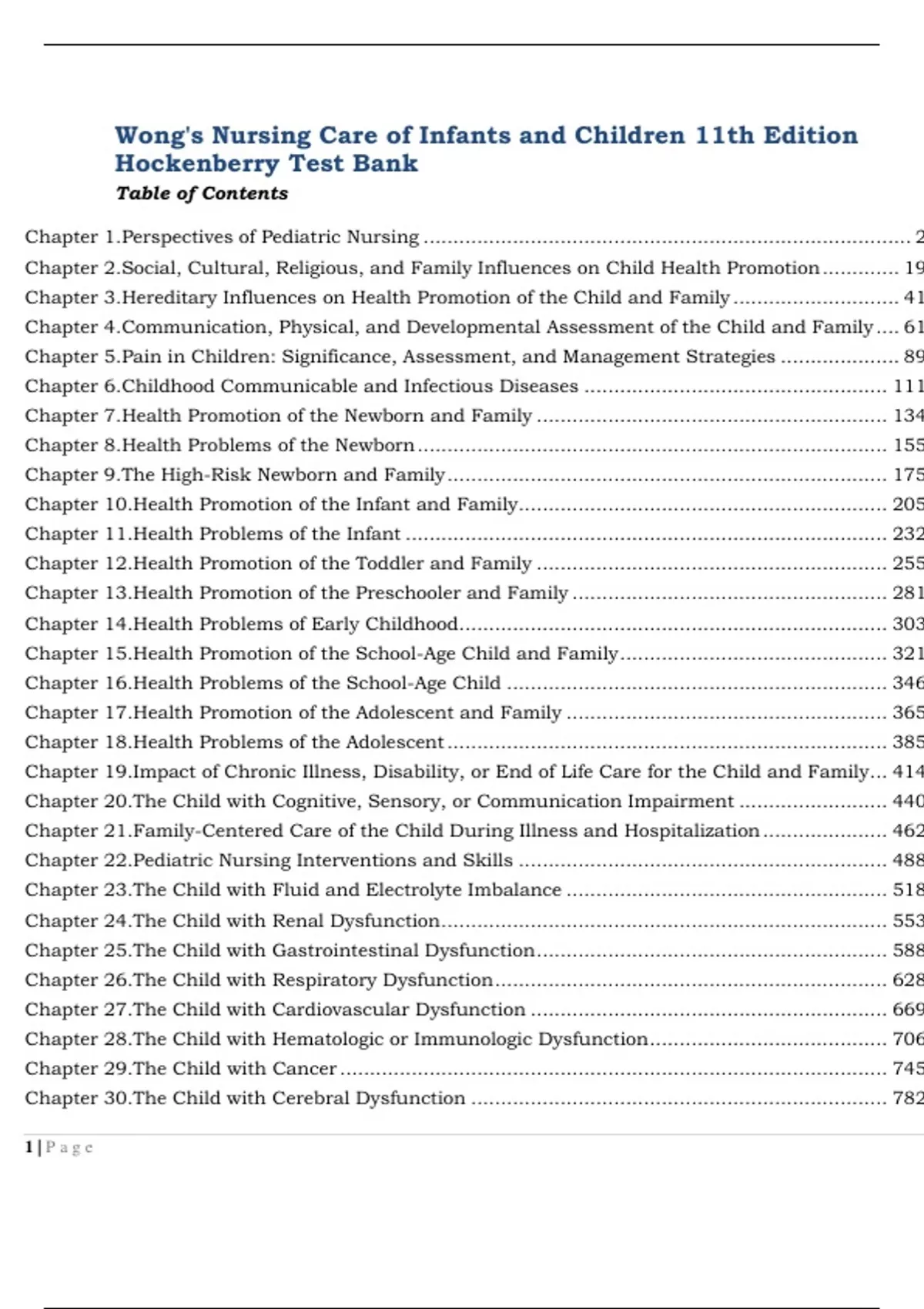TEST BANK WONG'S NURSING CARE OF INFANTS AND CHILDREN 11TH EDITION ...