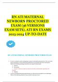 RN ATI MATERNAL NEWBORN PROCTORED EXAM (36 VERSIONS EXAM SETS), ATI RN EXAMS 2023-2024 UP-TO-DATE