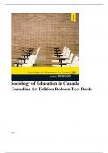 Sociology of Education in Canada-Canadian 1st Edition Robson Test Bank