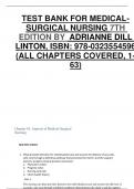 TEST BANK FOR MEDICALSURGICAL NURSING 7TH  EDITION BY ADRIANNE DILL  LINTON, ISBN: 978-0323554596  (ALL CHAPTERS COVERED, 1- 63)