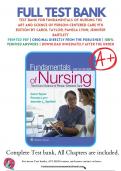 Test Bank For Fundamentals of Nursing 9th Edition by Taylor 9781496362179 | All Chapters with Answers and Rationals