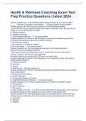 Health & Wellness Coaching Exam Test Prep Practice Questions &vert; latest 2024