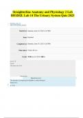 Straighterline Anatomy and Physiology 2 Lab BIO202L Lab 14 The Urinary System Quiz and Answers 2023&sol;2024