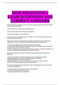HESI MILESTONE 1 EXAM QUESTIONS AND CORRECT ANSWERS