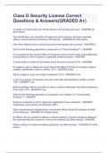 Class D Security License Correct Questions & Answers&lpar;GRADED A&plus;&rpar;