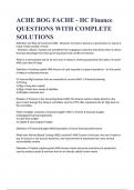 ACHE BOG FACHE - HC Finance QUESTIONS WITH COMPLETE SOLUTIONS