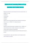 Multicultural Counseling Midterm Exam Questions with Verified Answers