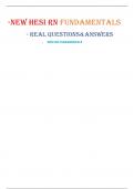 NEW HESI RN FUNDAMENTALS  - REAL QUESTIONS&ANSWERS  - HESI RN FUNDAMENTALS
