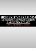 HESI EXIT V2 EXAM 2024  160 C0RRECTLY ANSWERED QUESTIONS  LATEST 2024 UPDATE. 100% VERIFIED EXAM