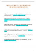 LIFE&comma; ACCIDENT AND HEALTH OR  SICKNESS EXAMINATION